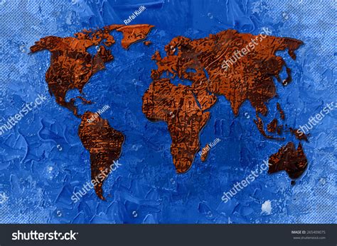 World Map Paint Design Art Stock Illustration 265409075 Shutterstock