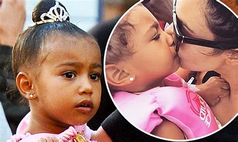 Kim Kardashian Showers Birthday Girl North West With Affection Daily Mail Online