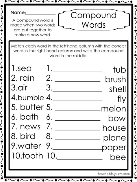 Compound Words Worksheet