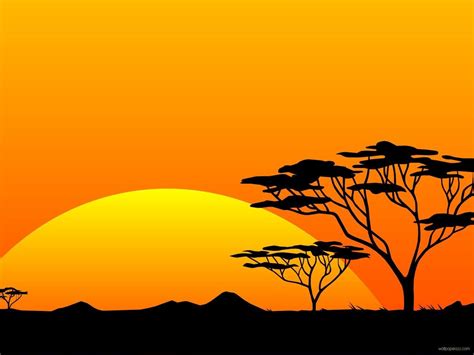 Safari Background Sunset Art African Art African Paintings