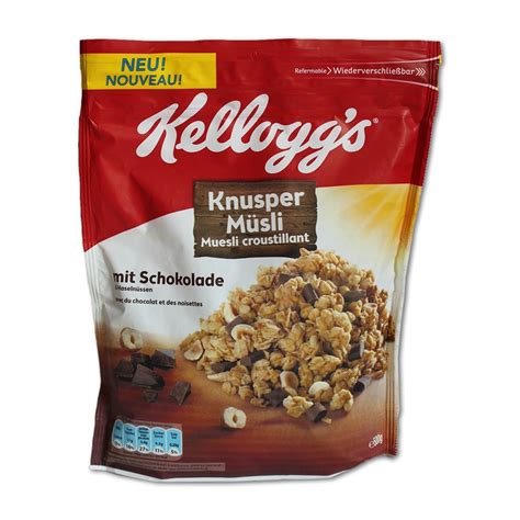 Kelloggs Knusper Müsli Mit Schokolade Und Haselnüssen 500g Tüte