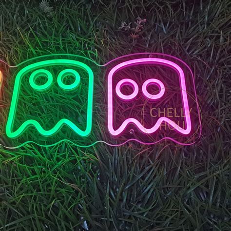 Pac Man And Ghosts Led Neon Sign Games Room Sign Games Room Etsy