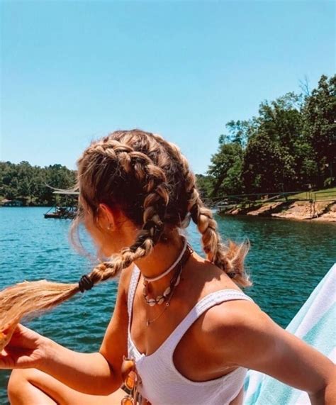 Vsco Girl Braids In 2020 Hair Styles Summer Hairstyles Summer Aesthetic