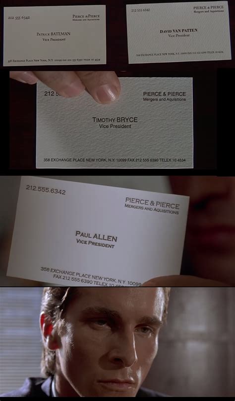 American Psycho Business Cards Movie Scenes Film Movie American