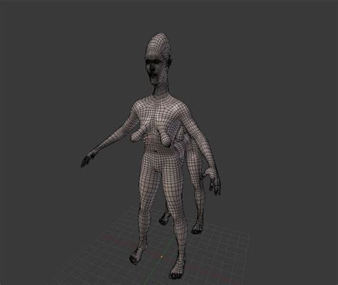 Humanoid Four Legged Creature Alien Ralph Base Mesh Free 3d Model