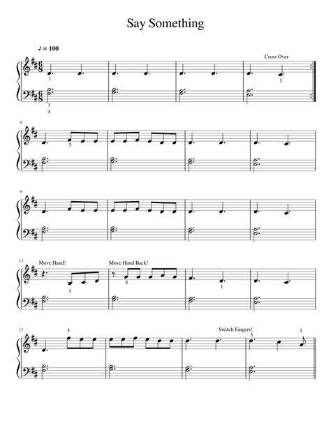 Say Something Sheet Music For Piano Solo