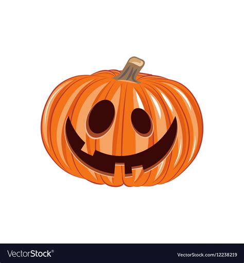 Smile Pumpkin Halloween Design Element Isolated Vector Image
