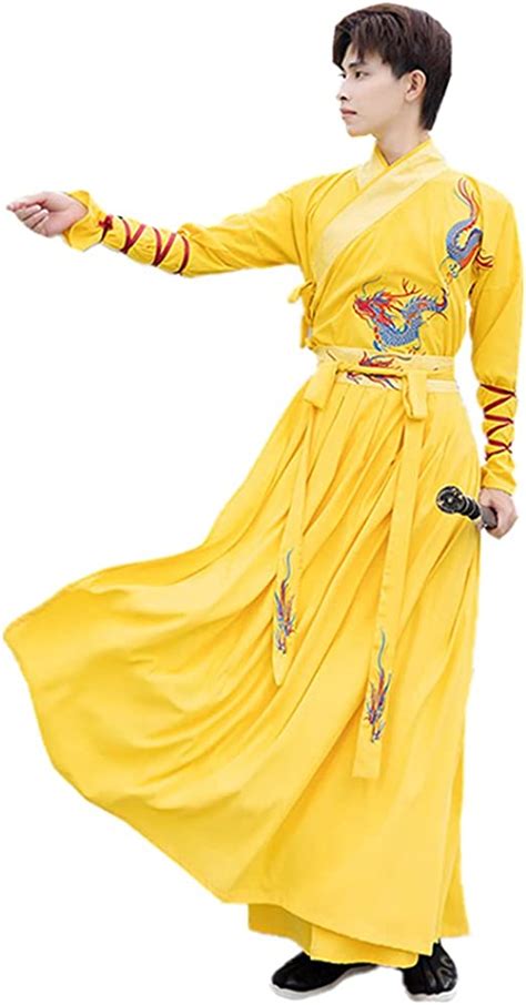 Men Chinese Ancient Traditional Style Costume Dragon Robe Longpao For