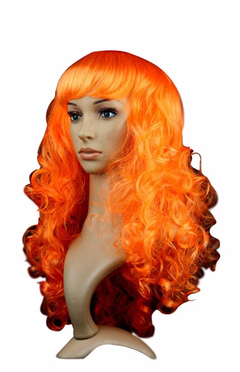 Curly Orange Party Wig Hurly Burly Abn 77080872126