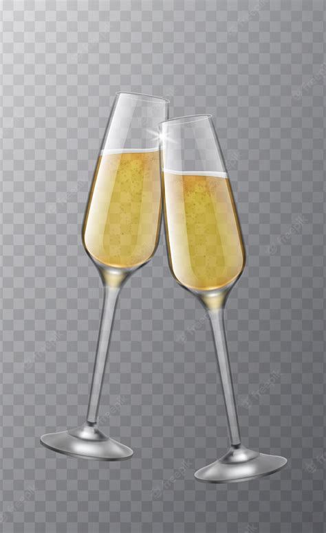 Premium Vector Two Champagne Glasses Christmas Toast Symbol Cheers Xmas Birthday And