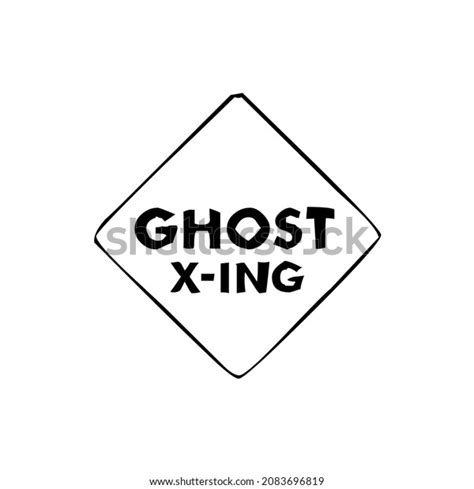 Caution Sign Ghost Hunter Design Can Stock Illustration 2083696819