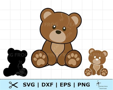 Teddy Bear Svg Teddy Bear Dxf Circut Cut Files Silhouette Etsy Canada