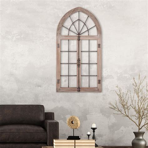 Rotting wood windows or moldy frames? Pinnacle Arched Cathedral Window Frame Wooden Wall Art ...