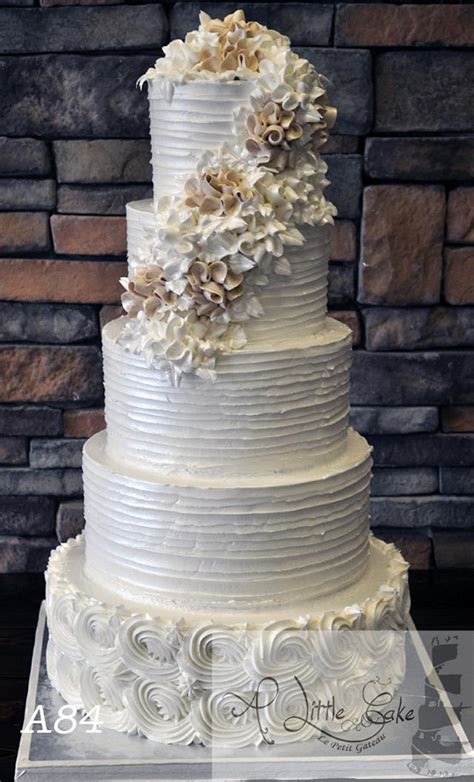 5 Tiered Textured Buttercream Iced Wedding Cake - Cake by - CakesDecor