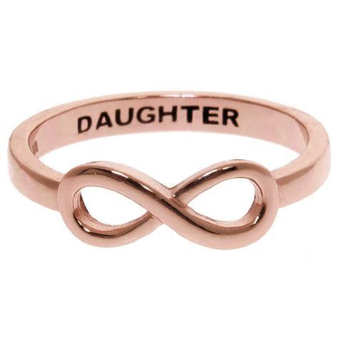 Rose Gold Plated Sterling Silver Daughter Infinity Ring Tanga