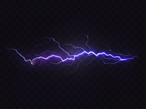 Vector Realistic Lightning Purple Thunderstorm Design Element