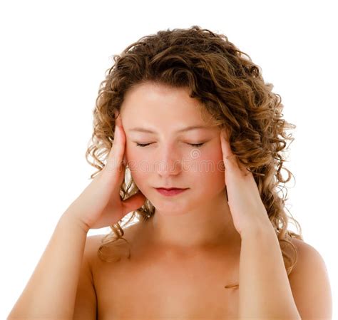 Woman Massaging Pain Head Stock Image Image Of Hand 29774829