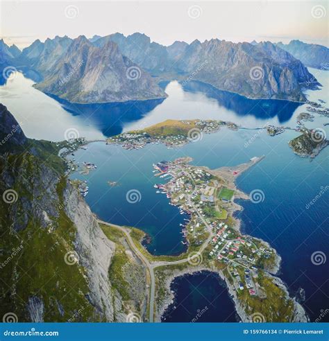 Reine Views From Above In The Lofoten Islands In Norway Stock Photo