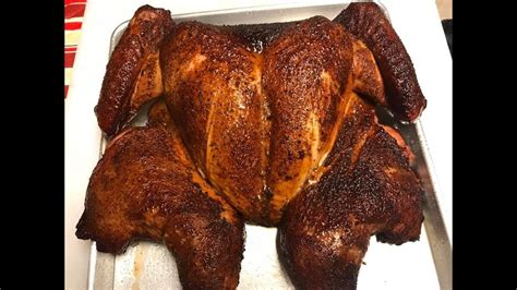 smoked spatchcock turkey on a traeger grill bbq teacher video tutorials