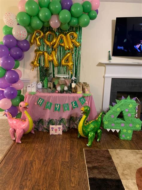 Girl Dinosaur Theme Party Decor Dinosaur Theme Party Dinosaur Birthday Party Party Themes