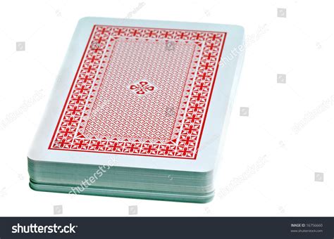 Desk Stack Of Playing Cards Isolated On White Stock Photo 16756660