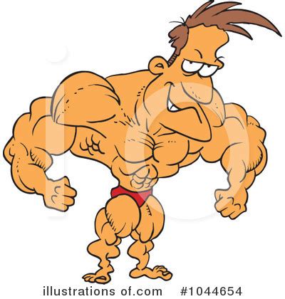 Bodybuilder Clipart #1044654 - Illustration by toonaday