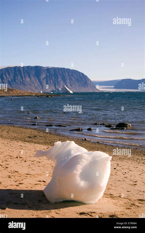 An Iceberg On The Beach At Siorapaluk Greenland Arctic Stock Photo