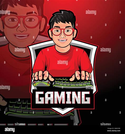 Pro Gamer Boy Mascot With Keyboard And Mouse Sport Illustration Design