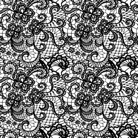 Lace Black Seamless Pattern With Flowers Stock Vector Image By