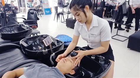 Vietnam Barbershop Relax Service The Girl With The Ultimate Massage Skills Has An Attractive