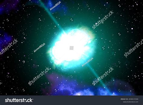 3d Illustration Supergiant Superluminous Star Exploding Stock