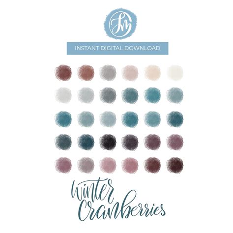 30 Instant Procreate Color Swatches Download Winter Fall Etsy Color