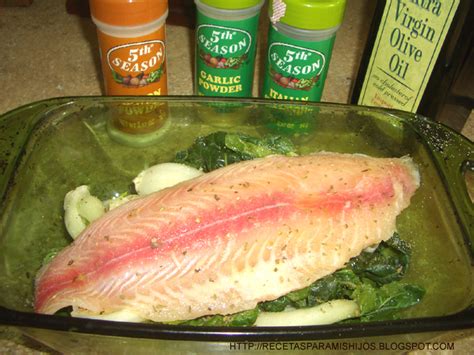 We also love catfish and speckled trout this way. Recetario Spanglish para mis hijos: Filet de pescado Swai ...