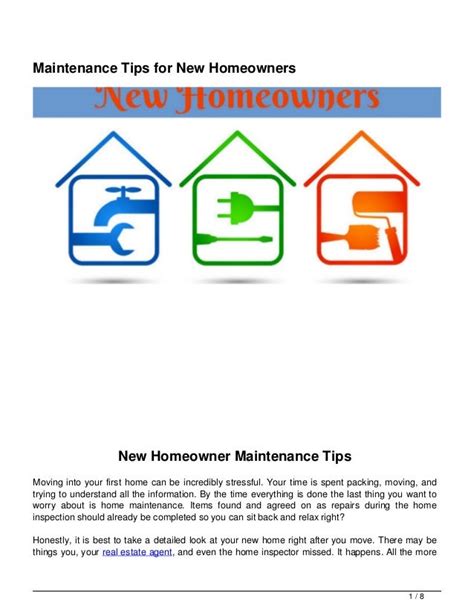 New Homeowner Maintenance Tips