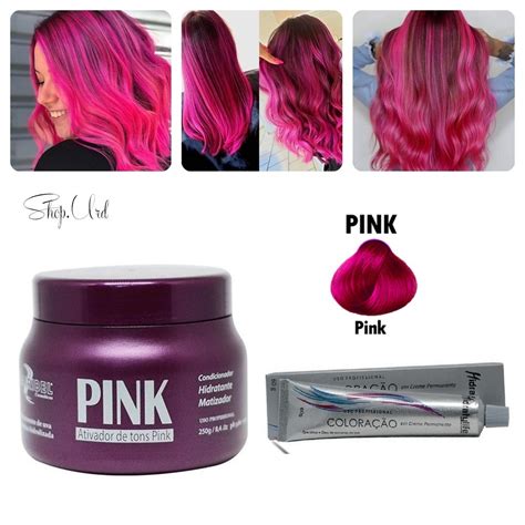 Kit 02 Pintar Cabelo Pink Mairibel 1 Mascara Matizador 250g 1 Tinta Coloração Rosa 60g