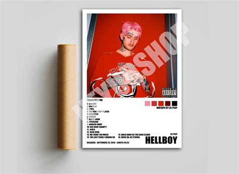Lil Peep Hellboy Poster Album Cover Poster Room Decor Etsy