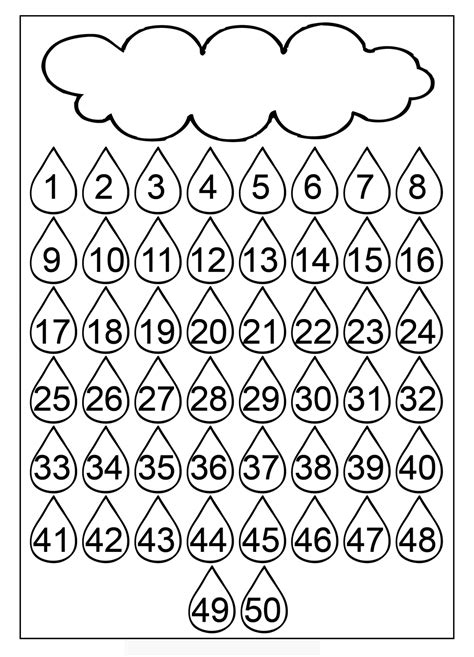 1 To 50 Numbers Chart Pdf