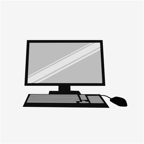 Desktop Computer Clipart Vector Black Desktop Computer Illustration