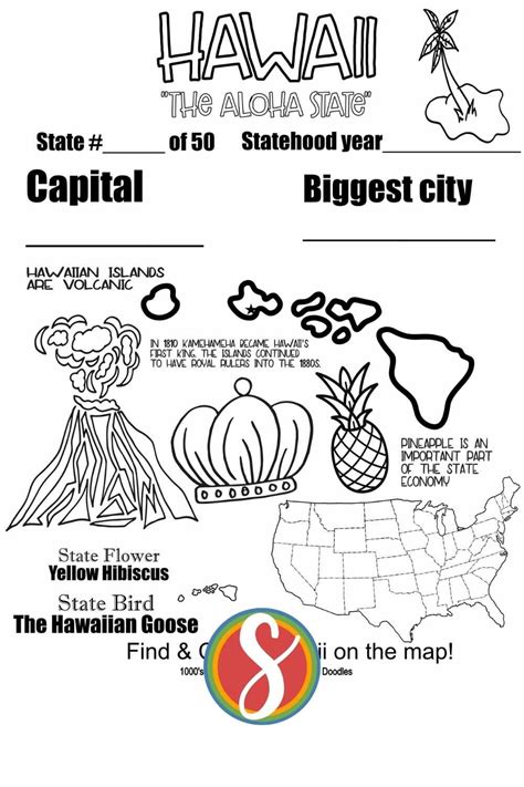 Free Hawaii Coloring Pages — Stevie Doodles