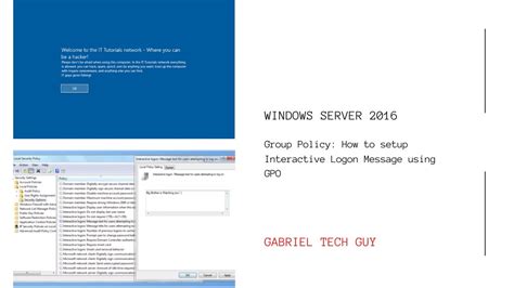 Group Policy How To Setup Interactive Logon Message Using Gpo Youtube