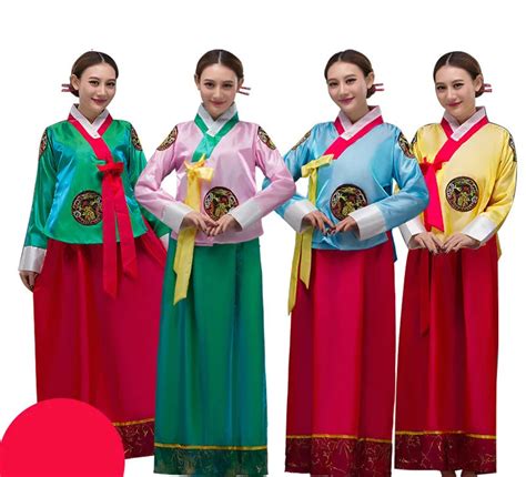 Women Asia Clothes Korean Traditional Court Ladies Ethnic Dance Show Costume Korean National