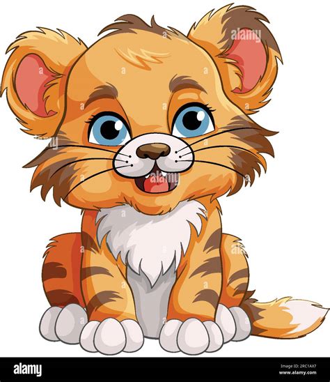 Cute Baby Tiger Cartoon Character Illustration Stock Vector Image And Art