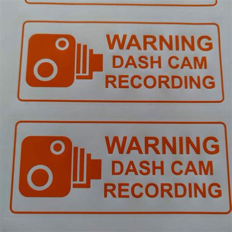Dash Cam Recording Warning Sticker For Vehicle Windows Etsy
