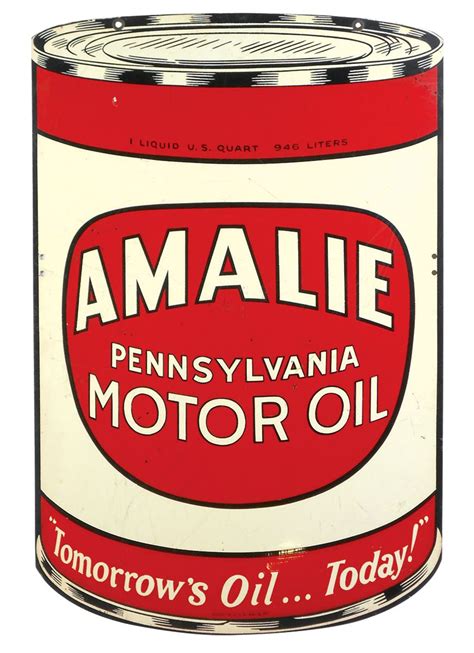 Petroliana Sign Amalie Pennsylvania Motor Oil 2 Sided Metal Diecut