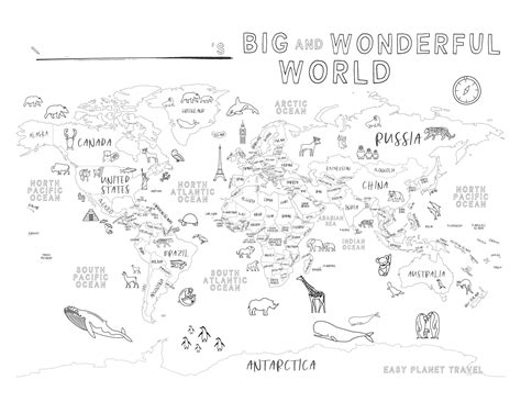 Printable World Map Coloring Page For Kids Printable Coloring World