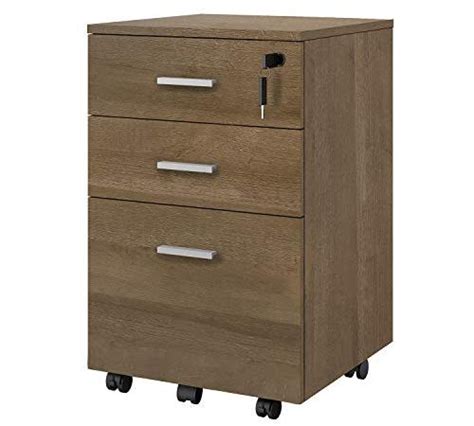 Devaise 3 Drawer Mobile File Cabinet With Lock Wood Filing Cabinet