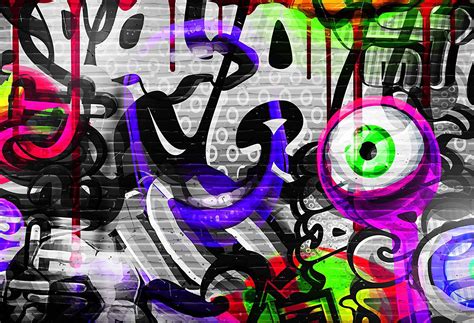 Hellodecor Polyester Fabric Photography Backdrops Colorful Graffiti