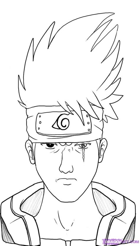 How To Draw Kakashi Hatakes Face From Naruto Step By Step