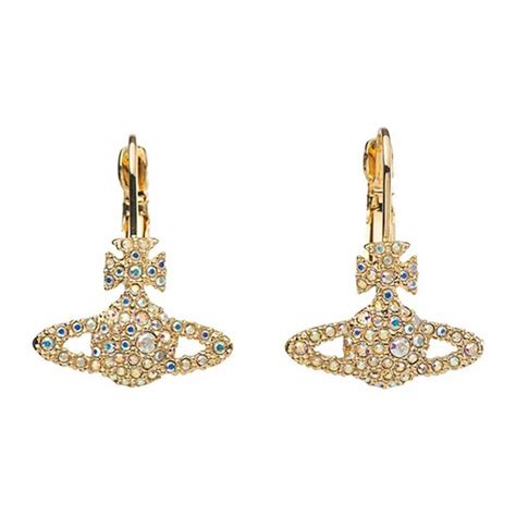 Vivienne Westwood Ladies Gold Tone Stone Set Grace Bas Relief Earrings