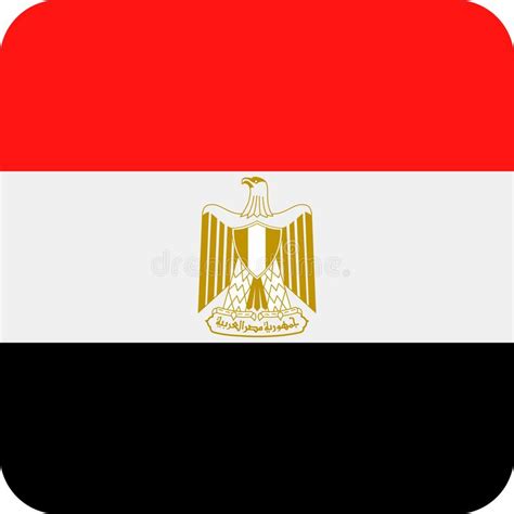 Egypt Flag Vector Square Flat Icon Stock Illustration Illustration Of